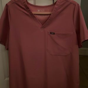 Figs Catarina Scrub Top- Chalk Pink Large